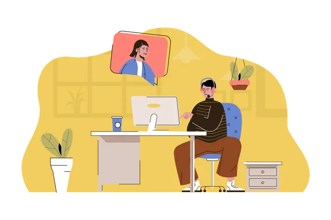 Vídeo de atención al cliente  Ilustración