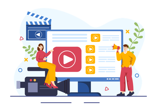 Video Broadcasting  Illustration