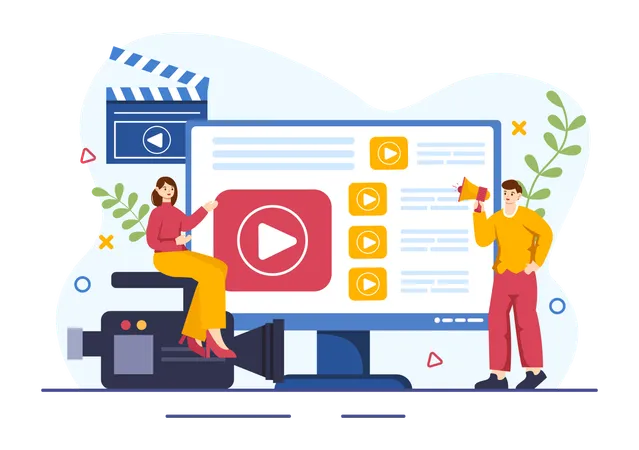 Video Broadcasting  Illustration