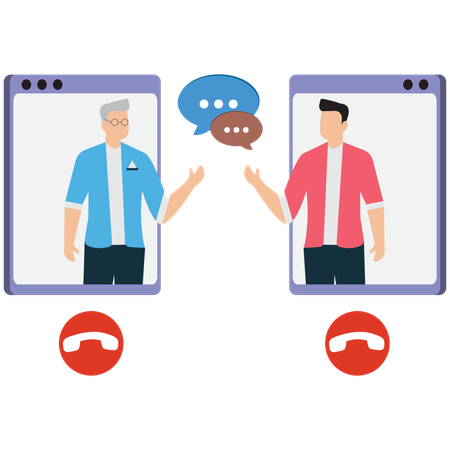 Video Call Between Teacher and Student  Illustration