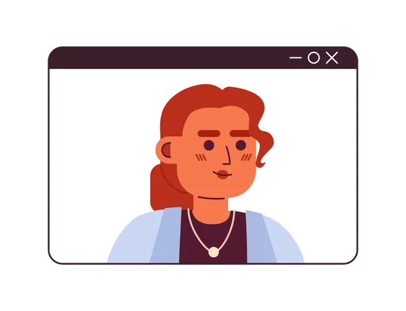 Video call hispanic adult woman  Illustration