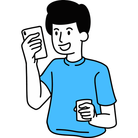 Video Call On Mobile Illustration