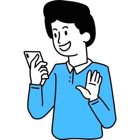 Video Call On phone  Illustration