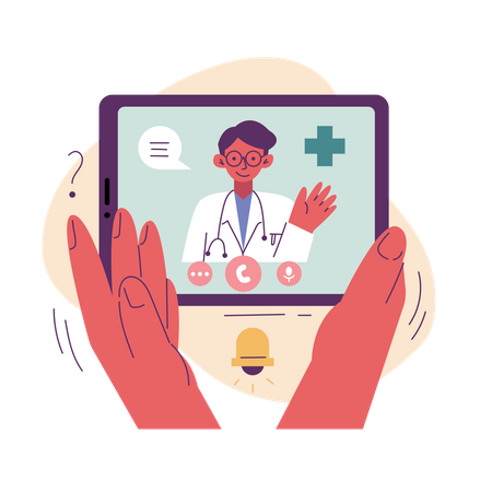 Video call with doctor  Illustration
