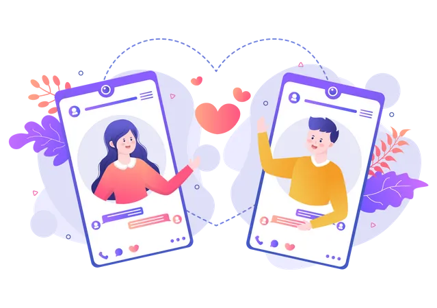 Video calling with loved ones  Illustration