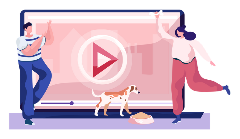 Video channel for pet owners  Illustration