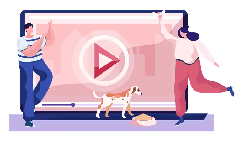 Video channel for pet owners  Illustration