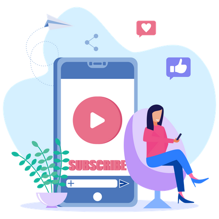 Video Channel Subscription  Illustration