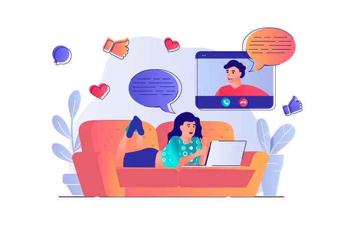 Video chat  Ilustración