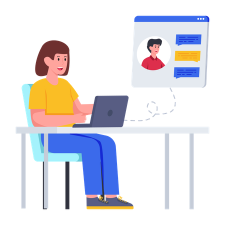 Video Chat  Illustration