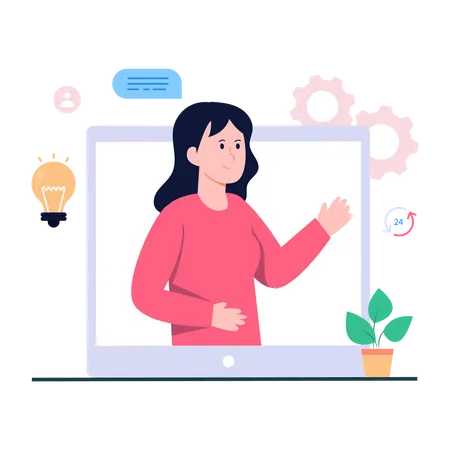 Video Chat  Illustration