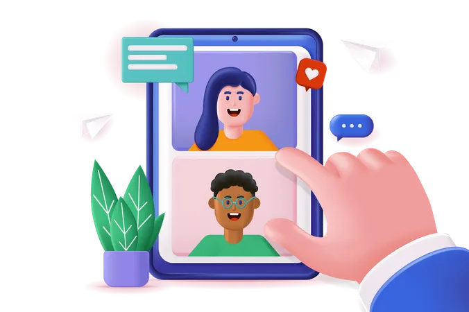 Video Chatting Illustration