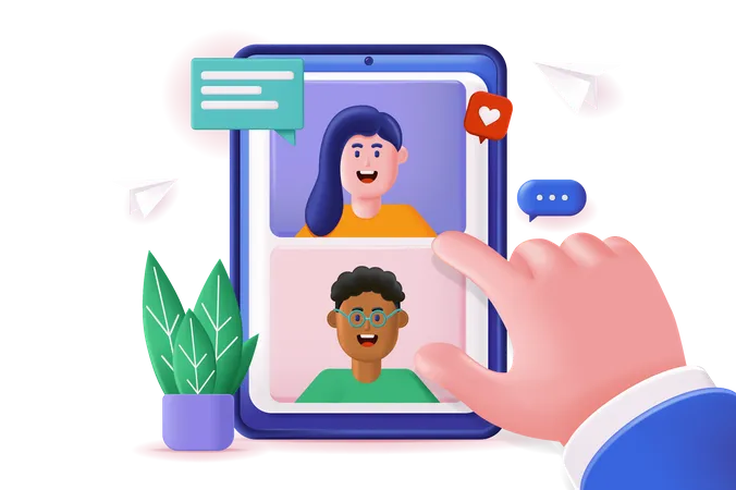 Video Chatting  Illustration