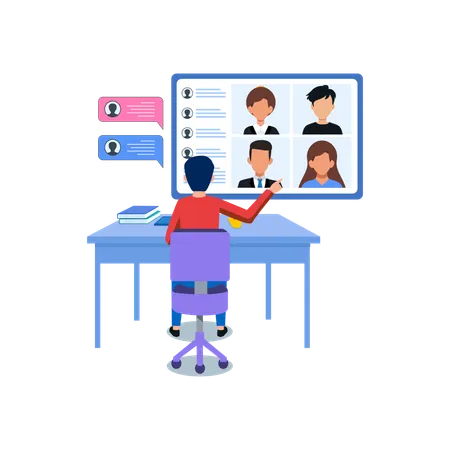Communication Flat Illustration In This Design You Can See How Technology Connect To Each Other Each File Comes With A Project In Which You Can Easily Change Colors And More Illustration