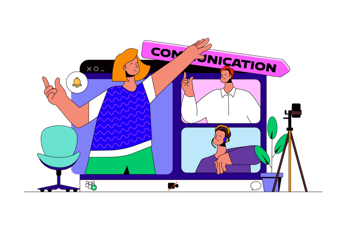 Video Communication  Illustration