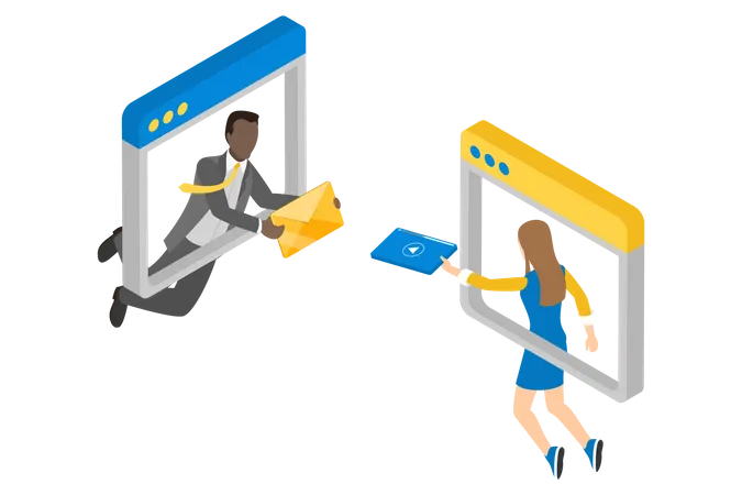 Video Conference and Online Meeting  Illustration
