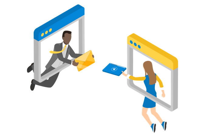 Video Conference and Online Meeting  Illustration