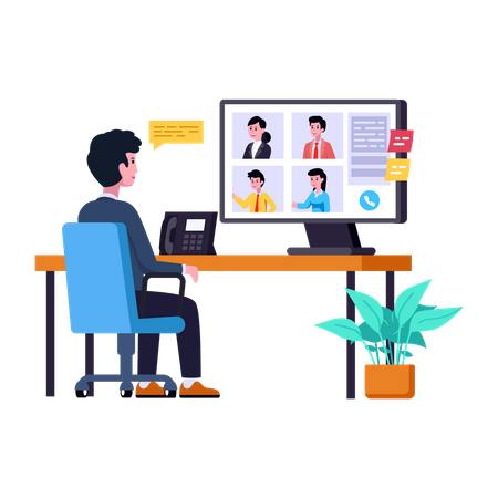 Video Conference  Illustration