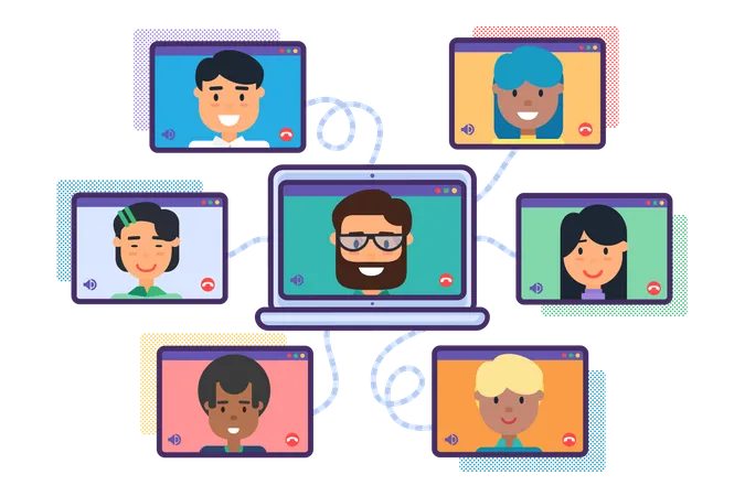 Video Conference  Illustration