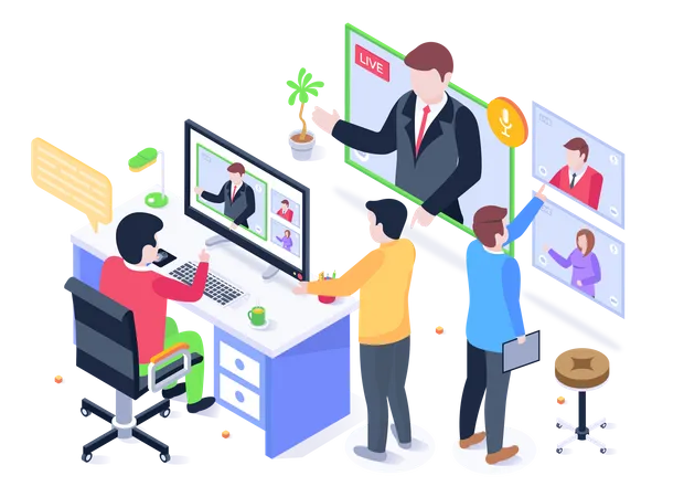 Video Conference  Illustration