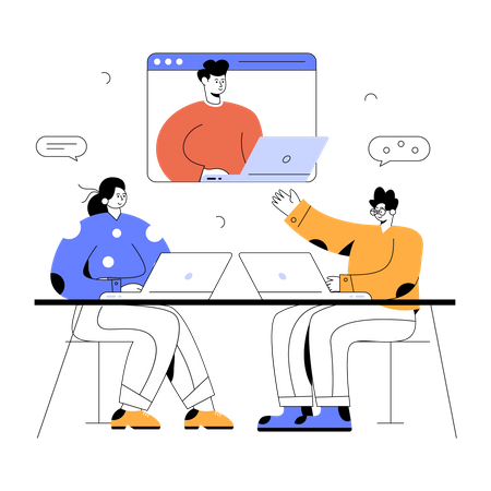 Video Conference  Illustration