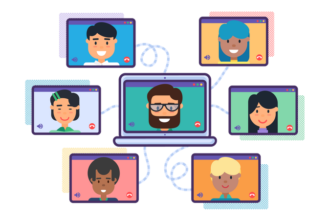 Video Conference  イラスト