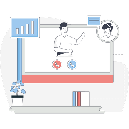Video conference with client  Illustration