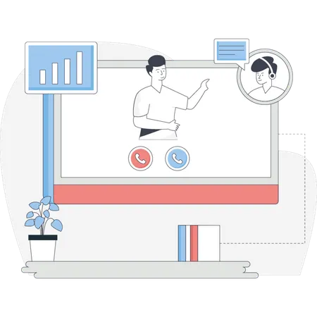 Video conference with client  Illustration