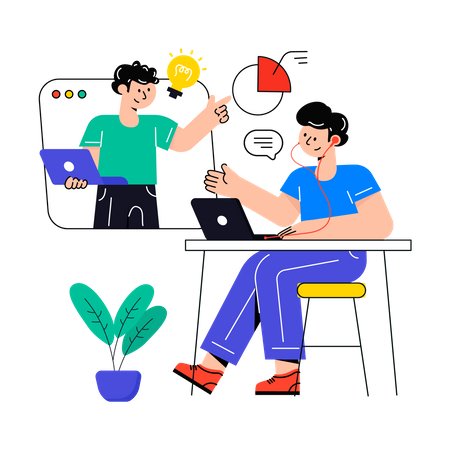 Video Conferencing  Illustration