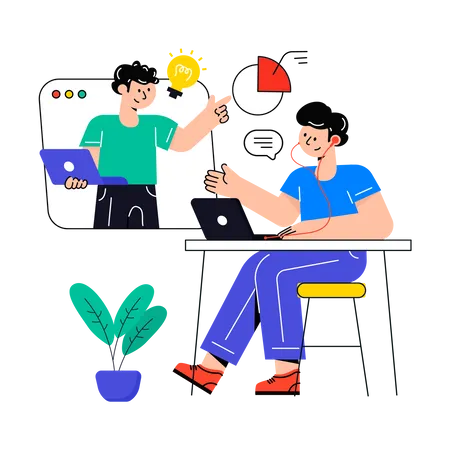 Video Conferencing  Illustration