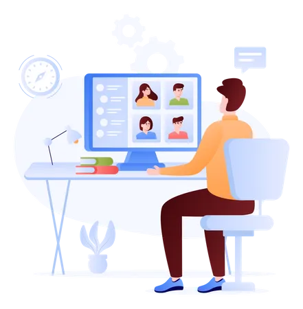 Video Conferencing  Illustration