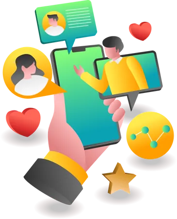 Video  conversation on smartphone Illustration