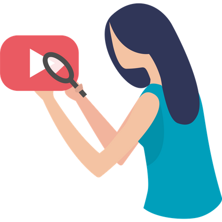 Vidéo d'analyse d'une fille sur Internet  Illustration