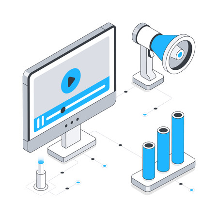 Vidéo de marketing numérique  Illustration