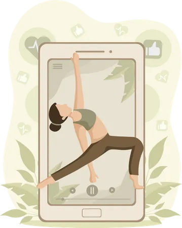 Vidéo de pratique du yoga  Illustration