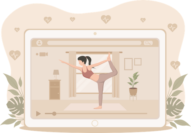 Vidéo de pratique du yoga  Illustration