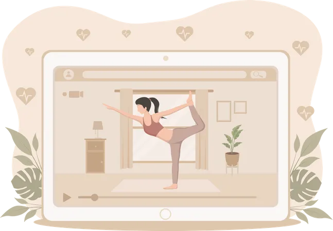 Vidéo de pratique du yoga  Illustration