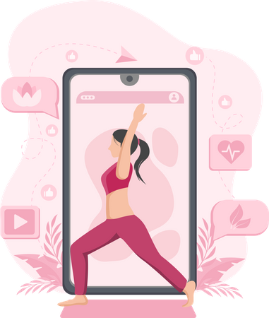 Vidéo de pratique du yoga  Illustration