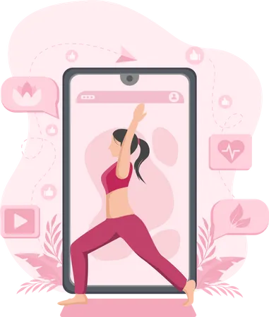 Vidéo de pratique du yoga  Illustration