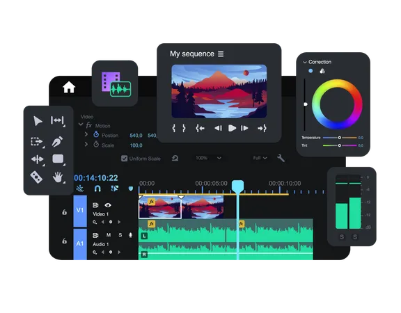 Video editor  Illustration