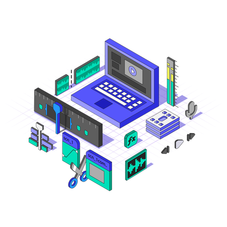 Videobearbeitungssoftware  Illustration