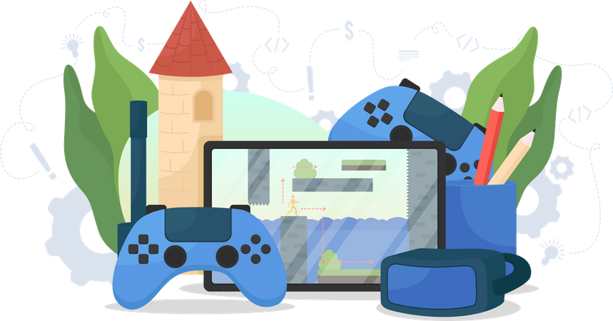 Video game development  Illustration