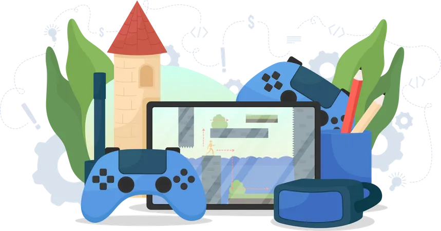 Video game development  Illustration