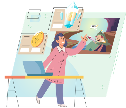 Video games allow users to receive or collect cryptocurrencies and NFTs  Illustration