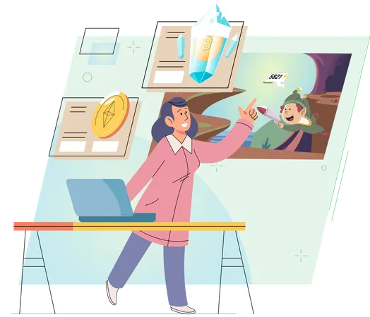 Video games allow users to receive or collect cryptocurrencies and NFTs  Illustration
