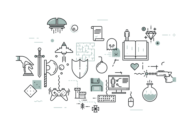 Video Gaming  Illustration