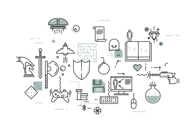 Video Gaming  Illustration