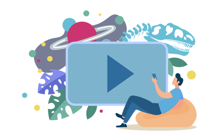 Video Hosting with Educational, Documentary Films, Distant Education with Video Lessons  Illustration