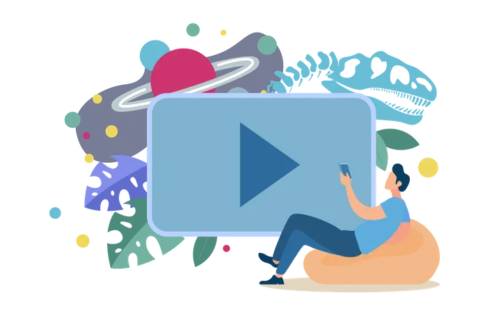 Video Hosting with Educational, Documentary Films, Distant Education with Video Lessons  Illustration