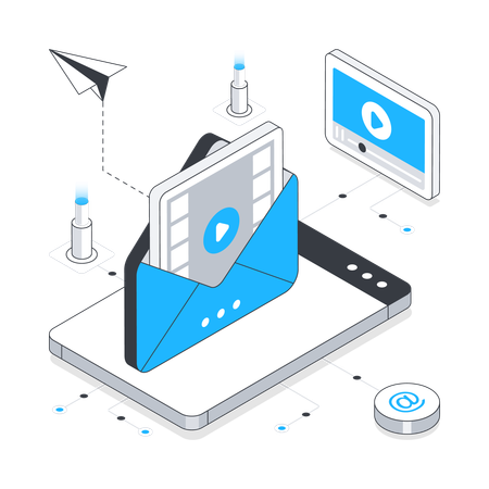 Enviar e-mail de vídeo do celular  Ilustração